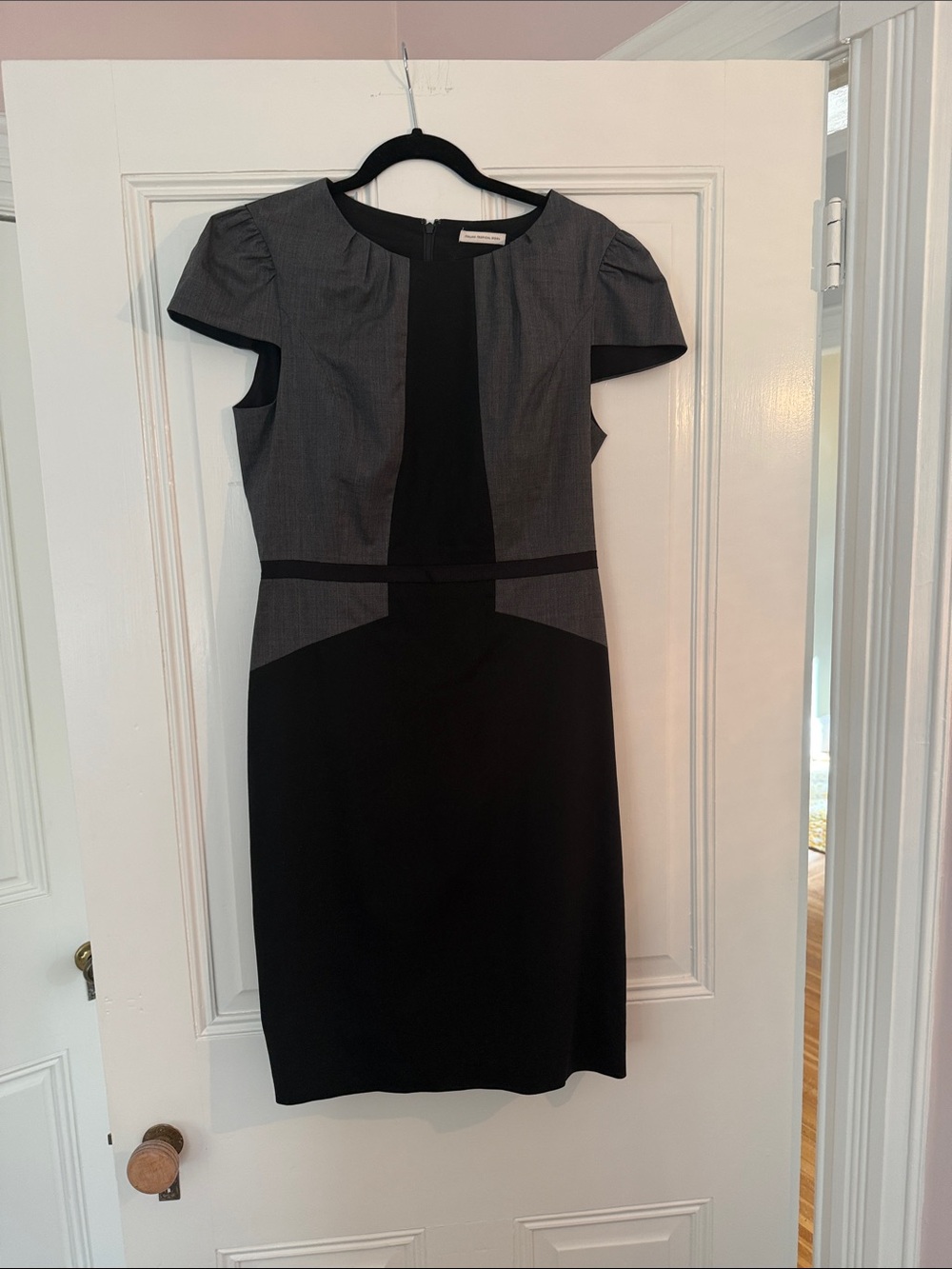 Club Monaco Black and Gray Colorblock Dress